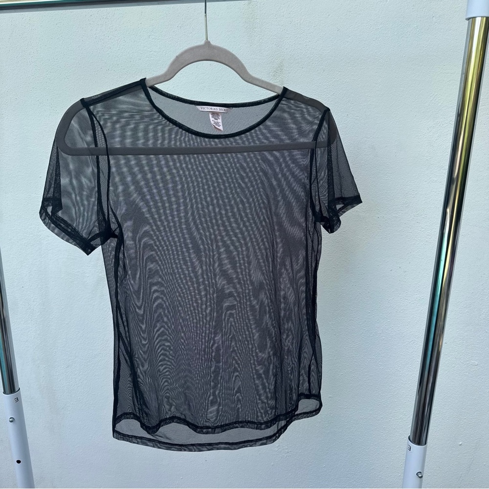 Victoria’s Secret Black Mesh Tee Size XS